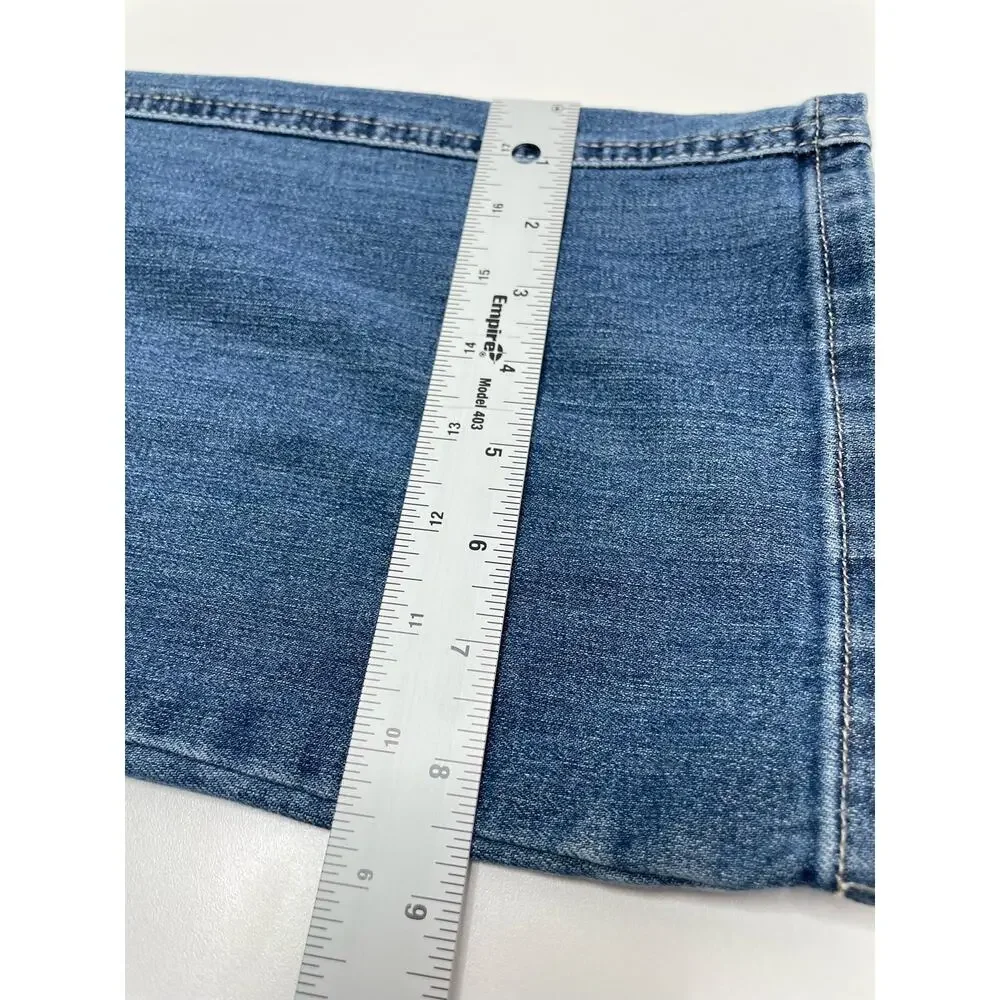Calvin Klein‎ Whiskered Bootcut Jeans Mid Rise Denim Medium Wash Blue Womens 14